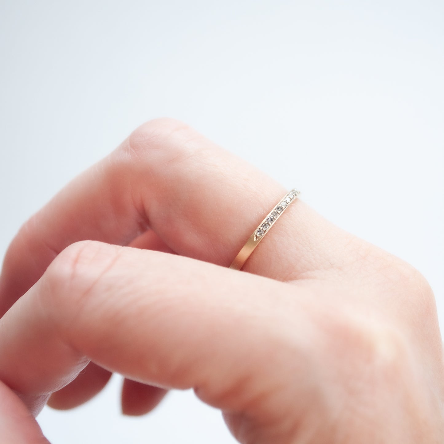 Fancy Pavé Half Eternity Band