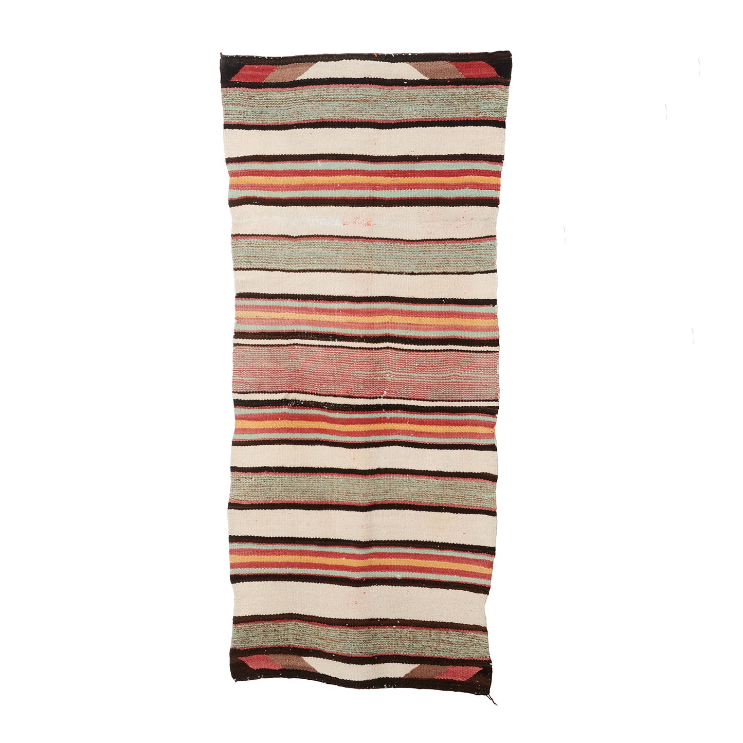 Vintage Navajo Ivory, Red & Brown Rug