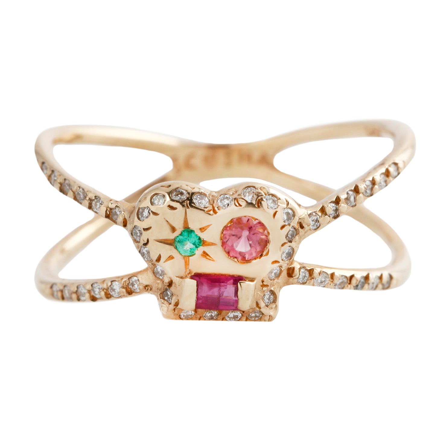 Mixed Gem Max Cage Ring