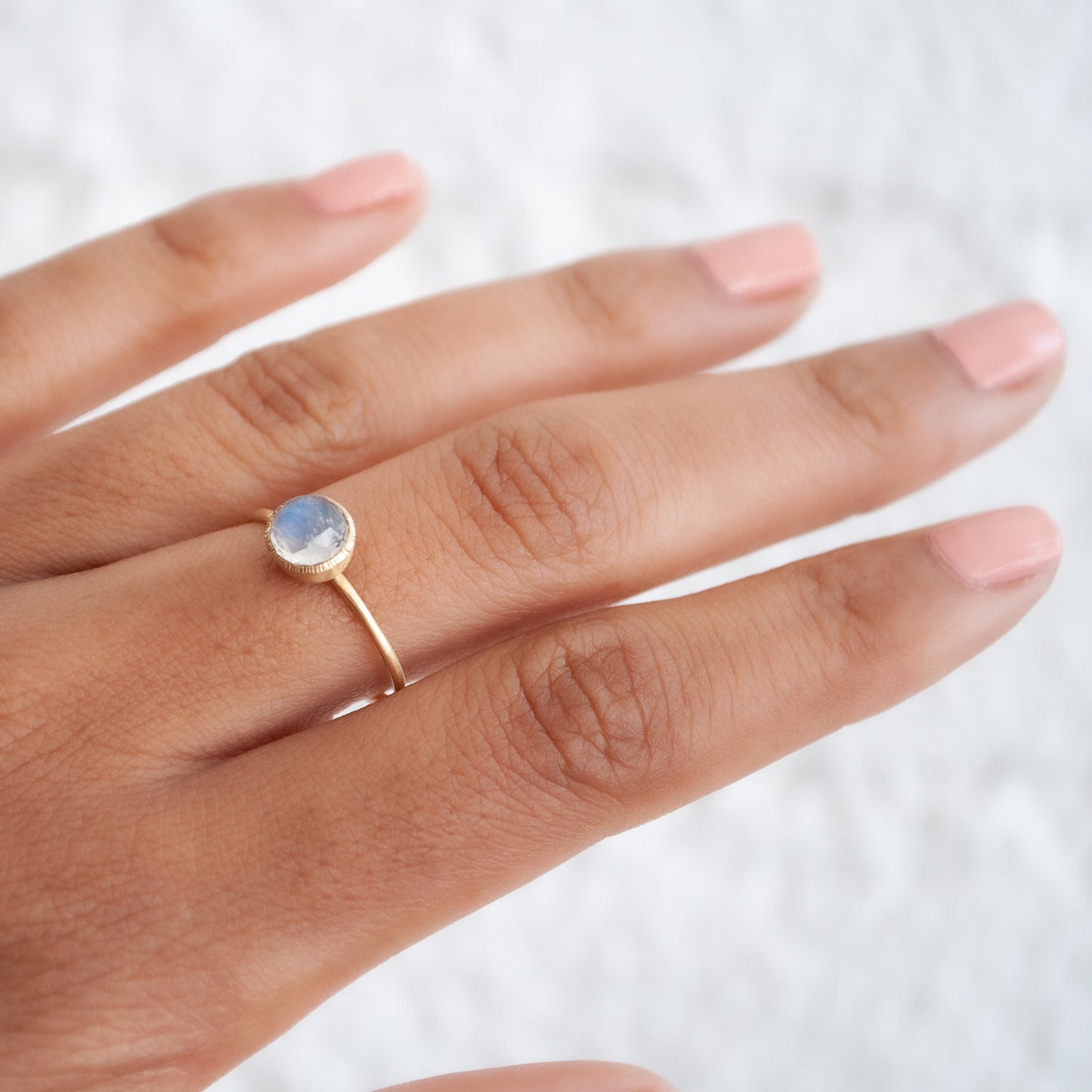 Rainbow Moonstone Ring