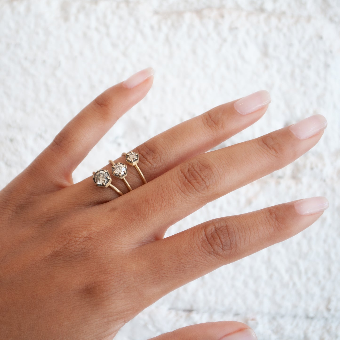 Brown Diamond Hexagon Ring, .5ct