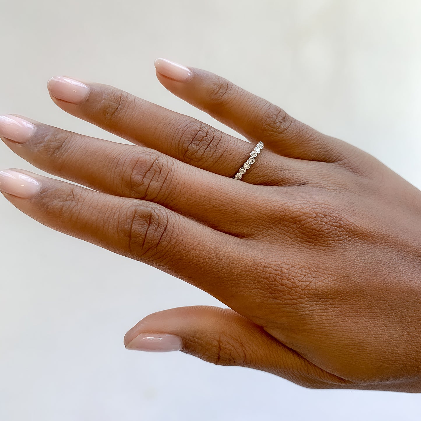 Raised White Diamond Band