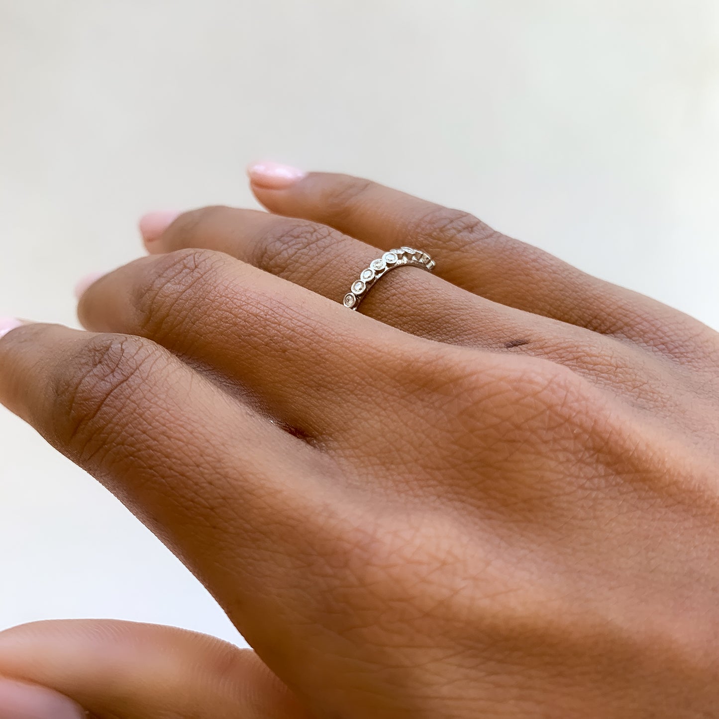 Raised White Diamond Band