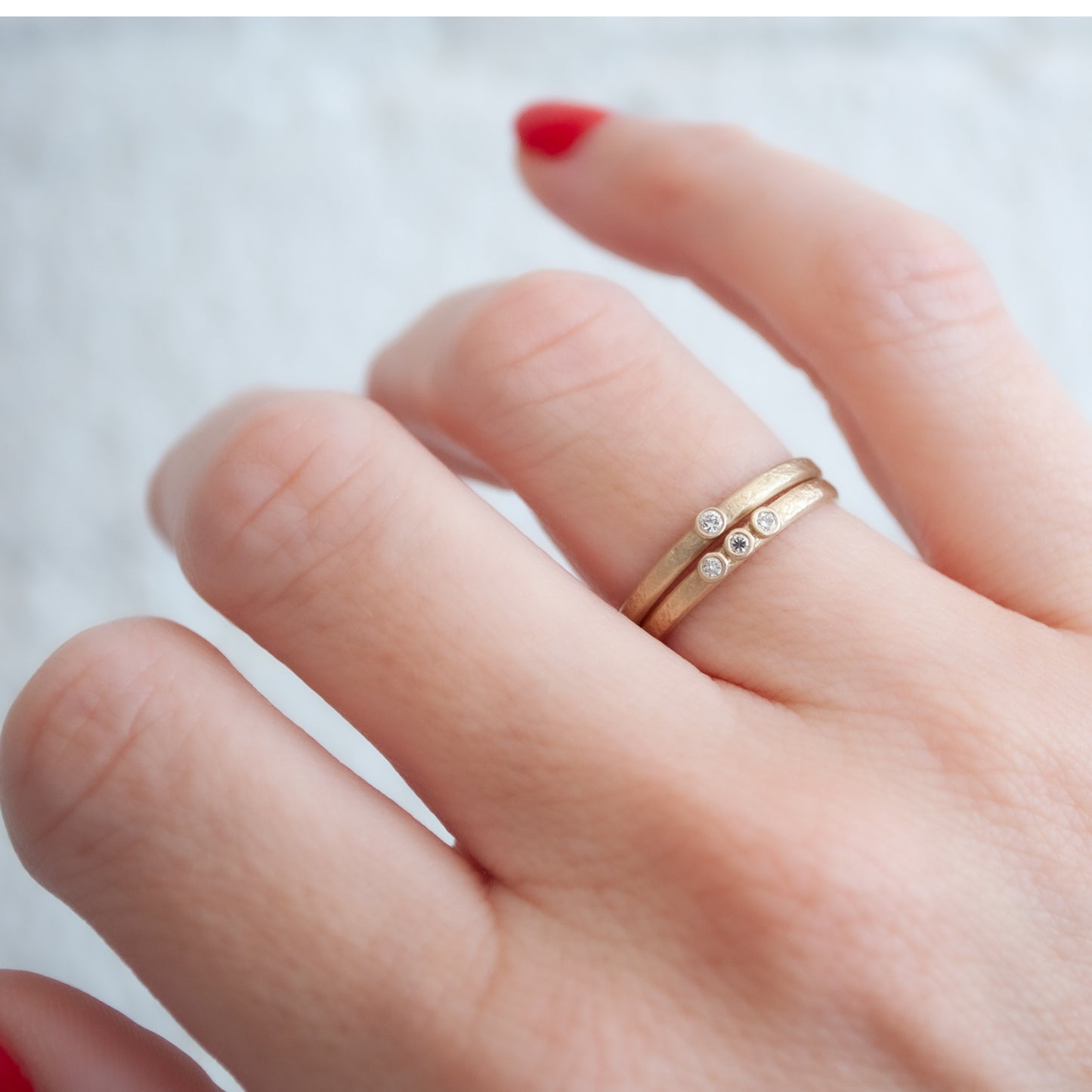 Gold Two Diamond Ring