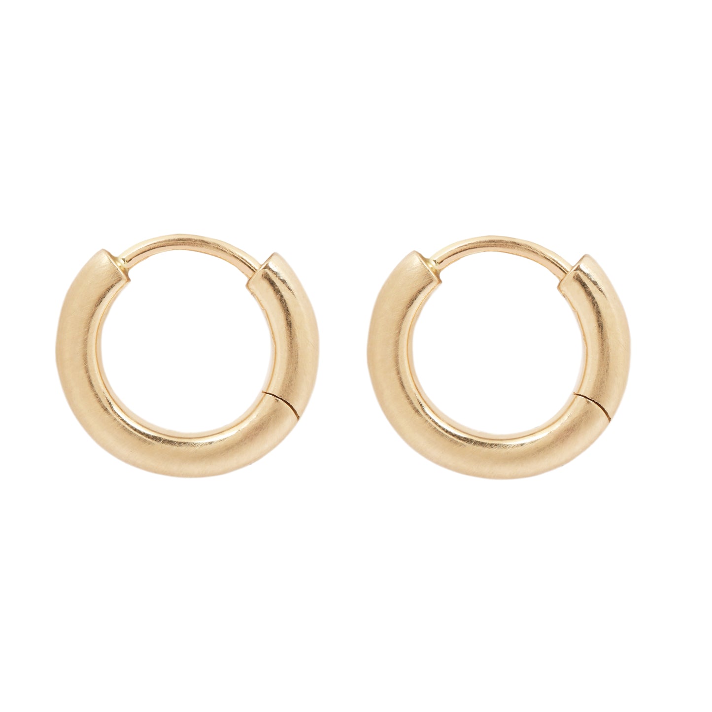 Medium Plain Hinged Gold Hoops