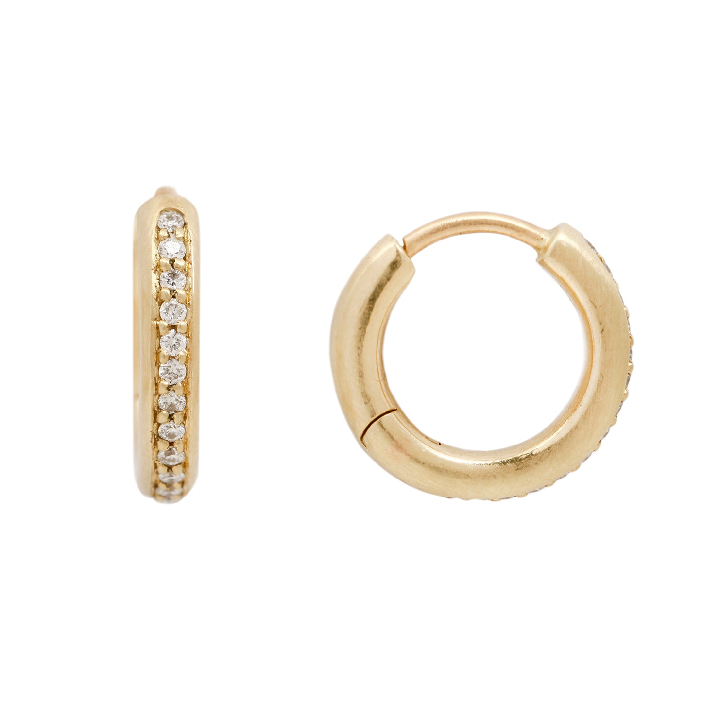 Large Pavé Diamond Hoops