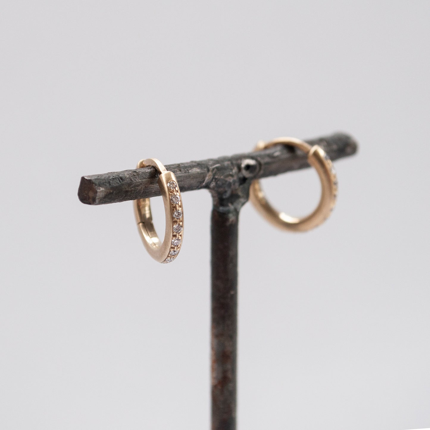 Large Pavé Diamond Hoops