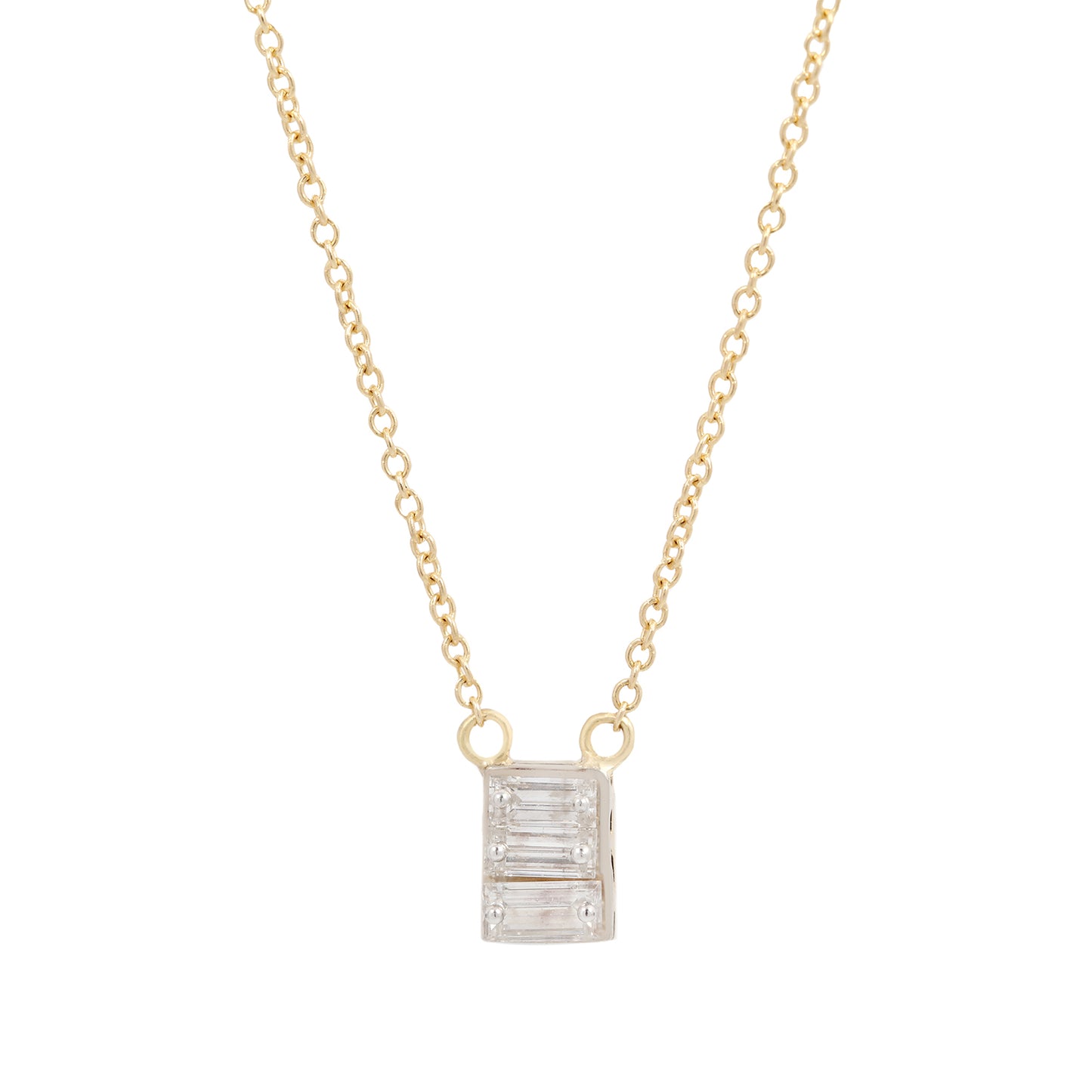 Triple Baguette Diamond Necklace