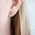 Gold Bezel Inverted Diamond Studs 3