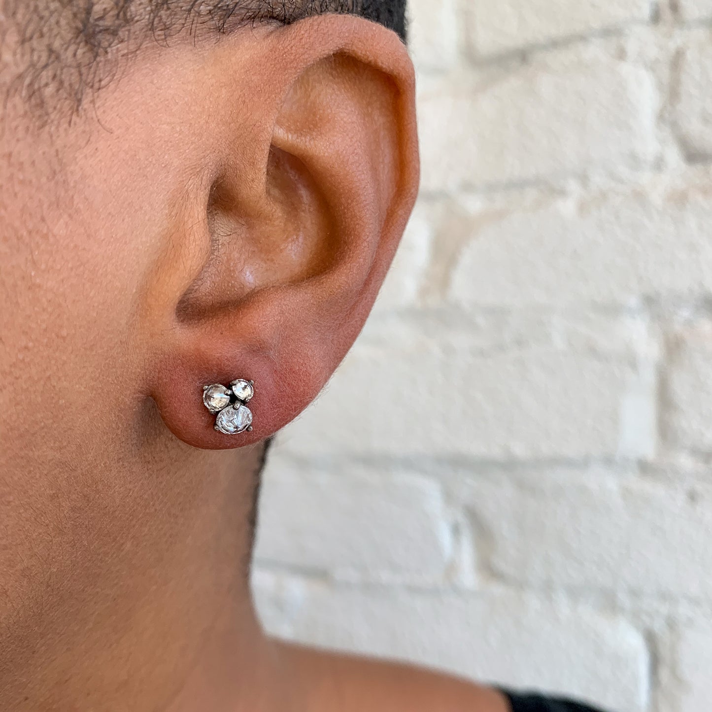 Inverted Diamond Cluster Studs