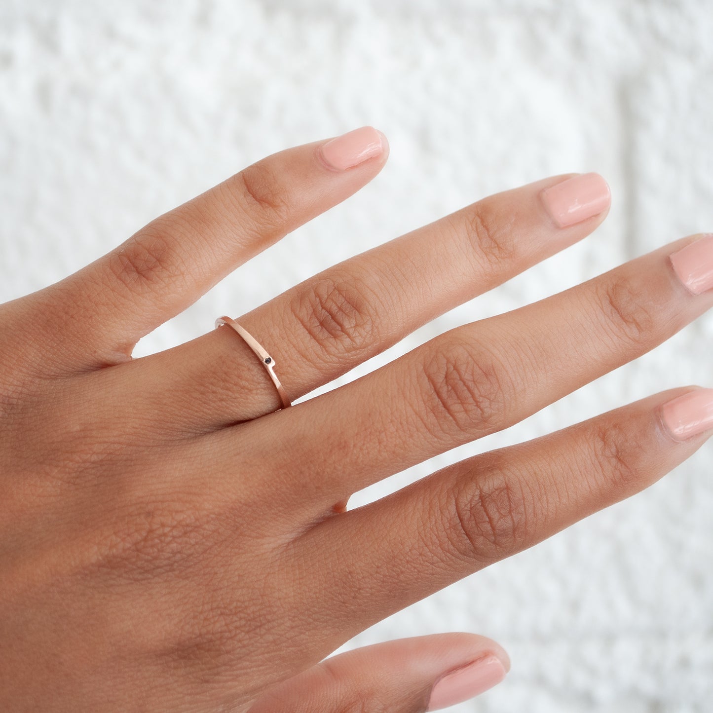 Rose Gold Razor Black Diamond Ring