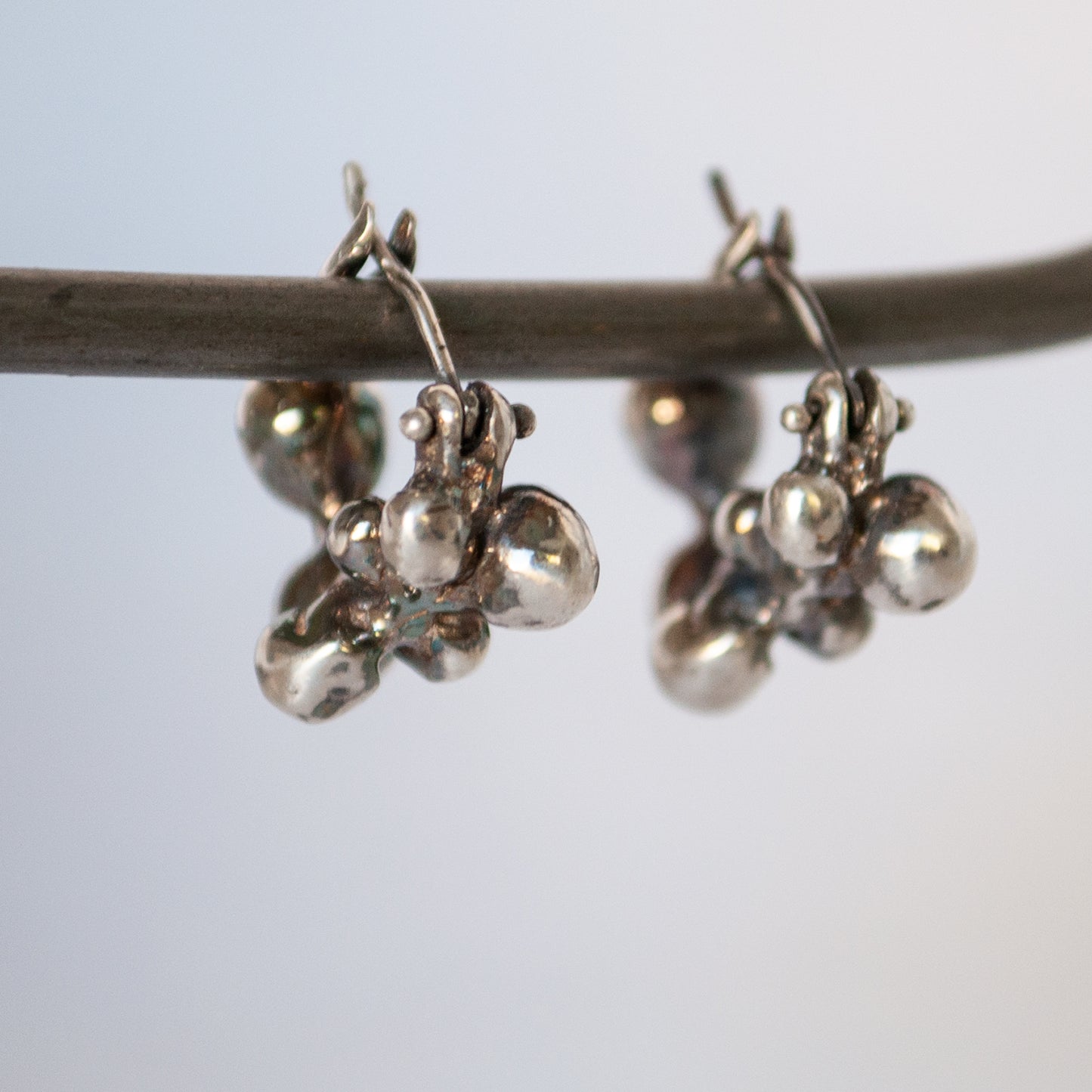 Silver Molten Cluster Hoops