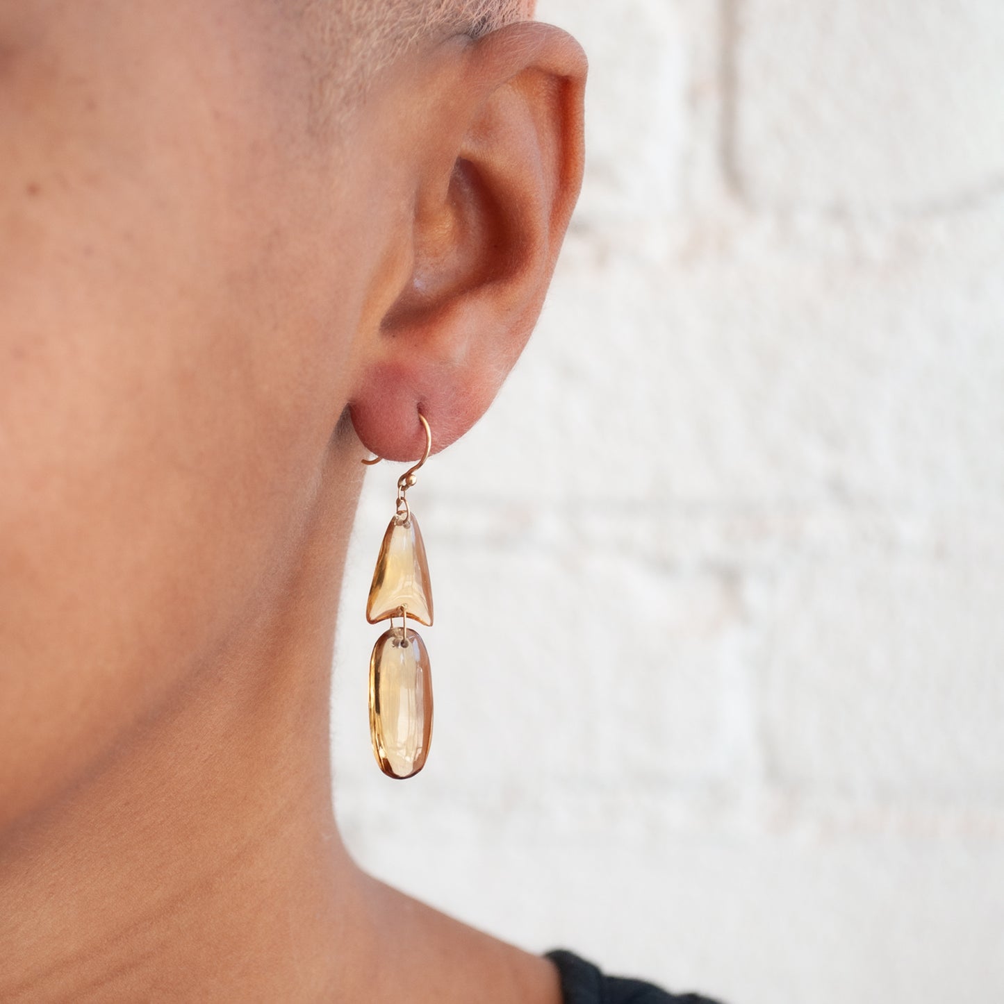 Small Citrine Arrowhead Earrings