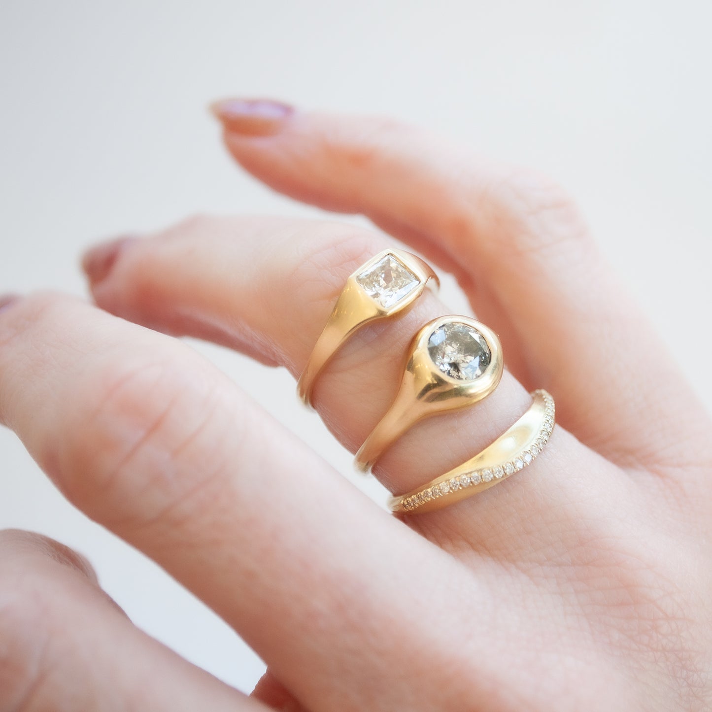 Square Diamond Swell Ring