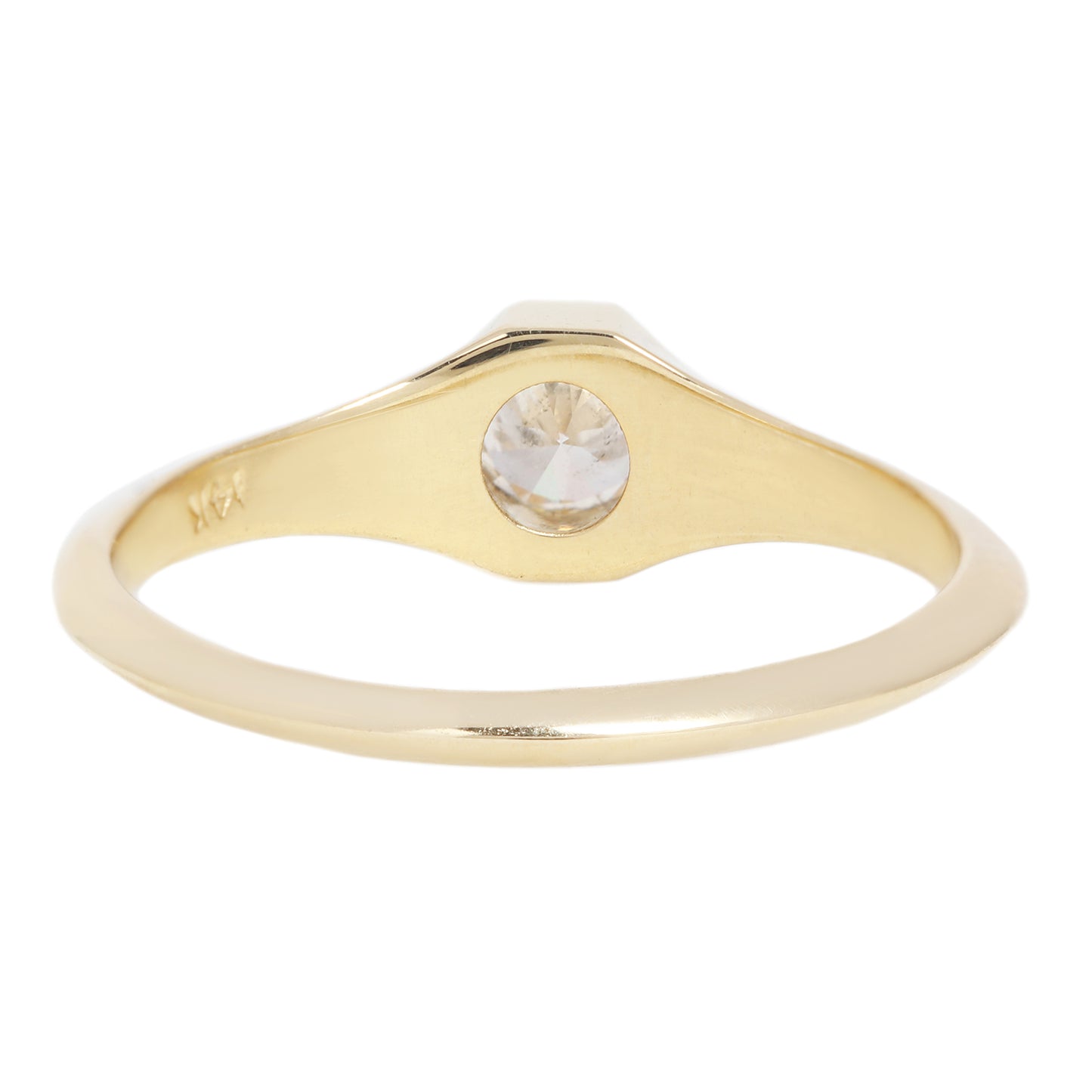 Small Round Diamond Signet Ring