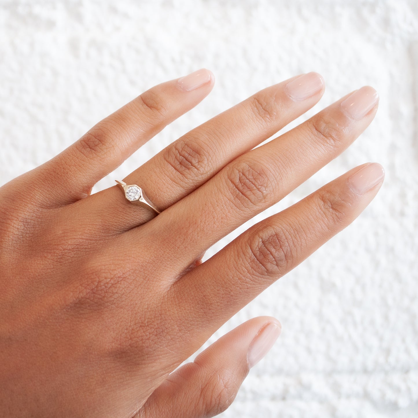 Small Old Euro Cut Diamond Signet Ring