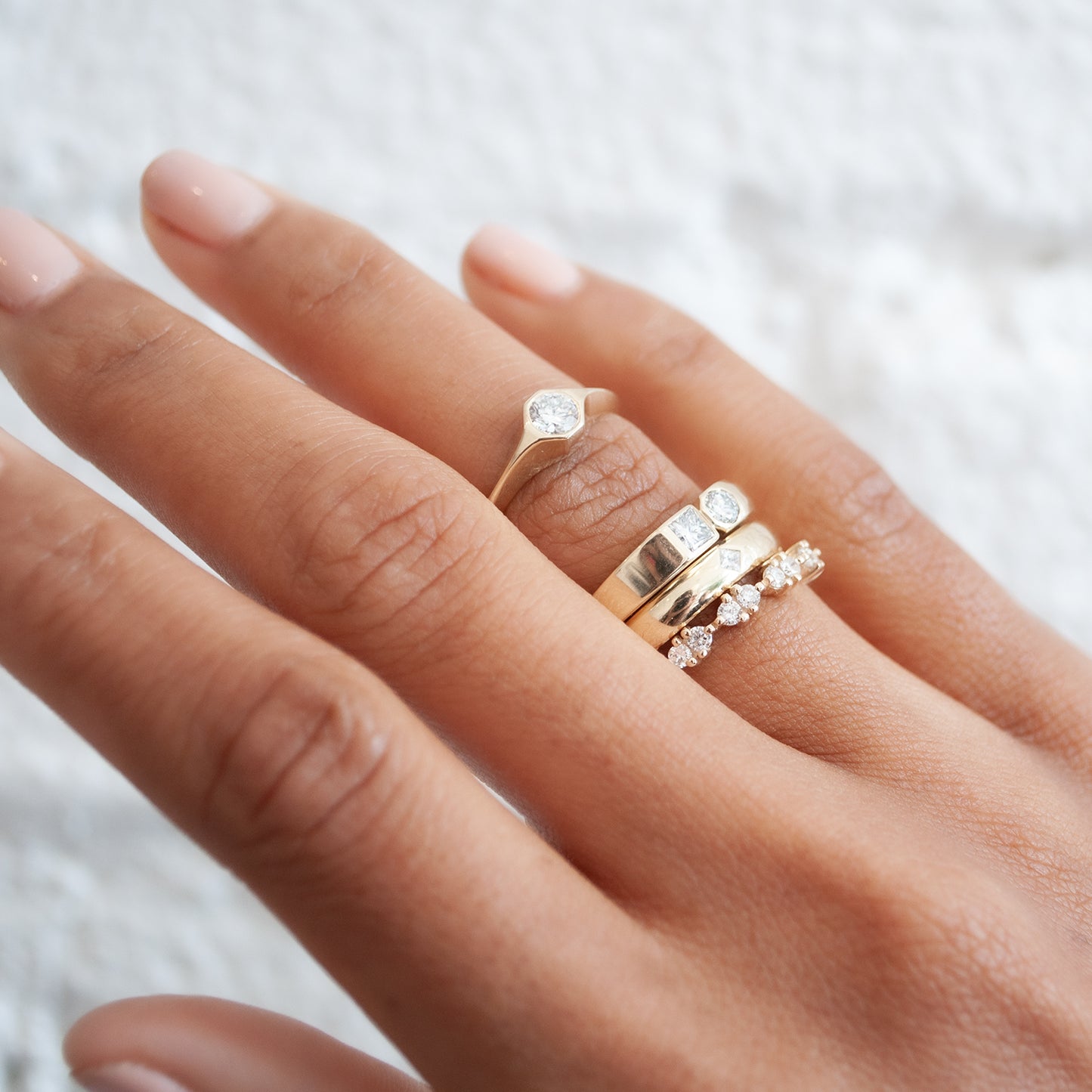 Small Round Diamond Signet Ring