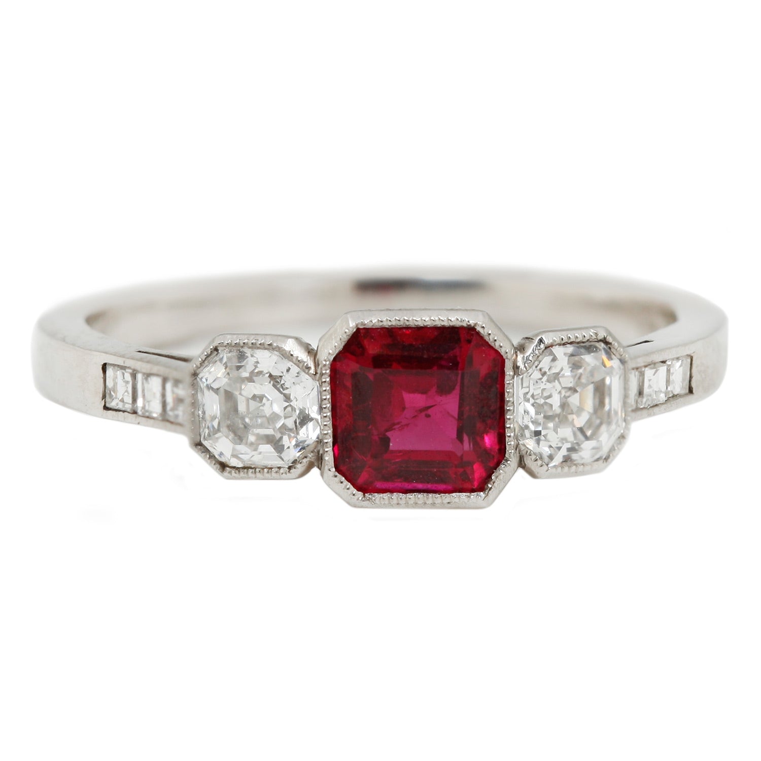 Art Deco Ruby Diamond Ring – ESQUELETO