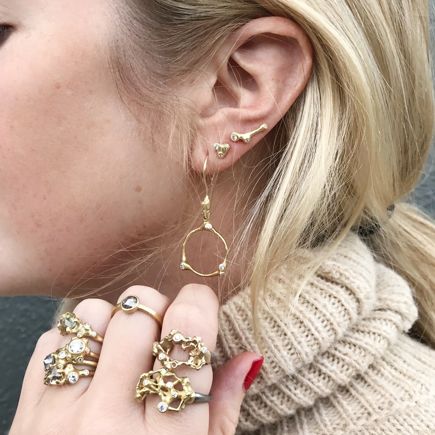 Barnacle Dangle Hoop Earrings