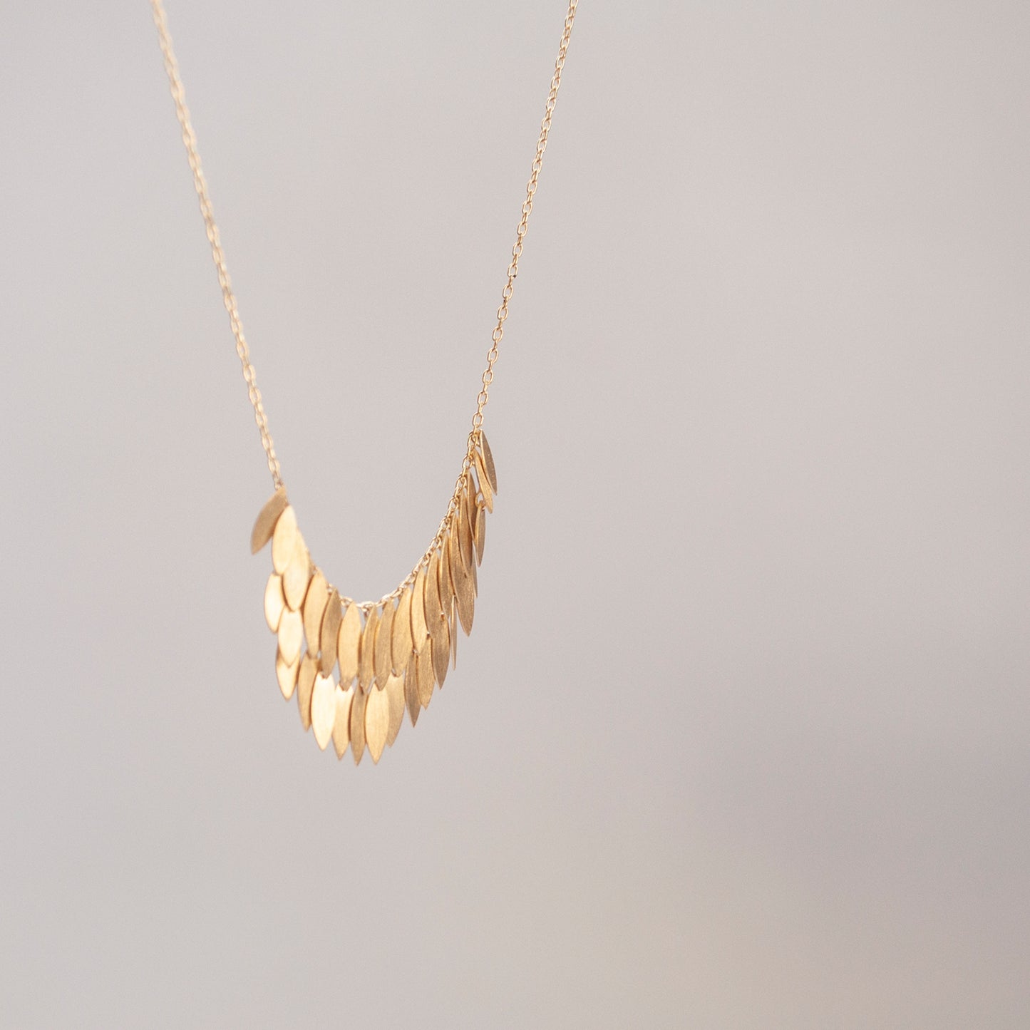 Double Golden Leaf Necklace