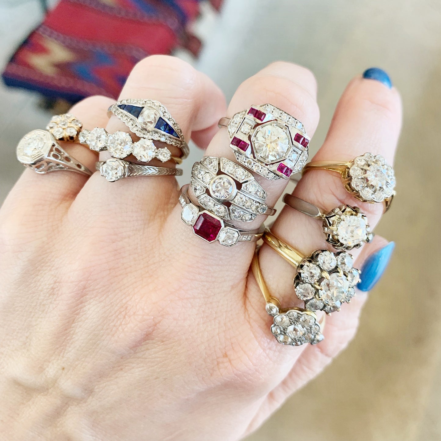 Art Deco Sapphire & Diamond Ring