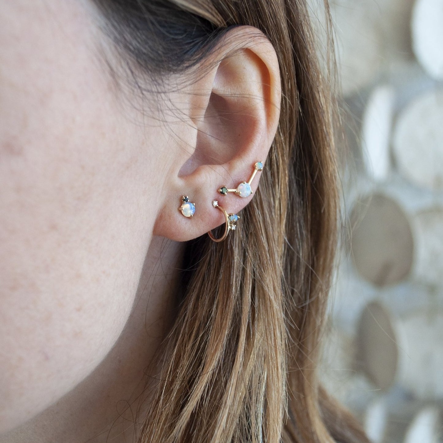 Three Step Point Earrings