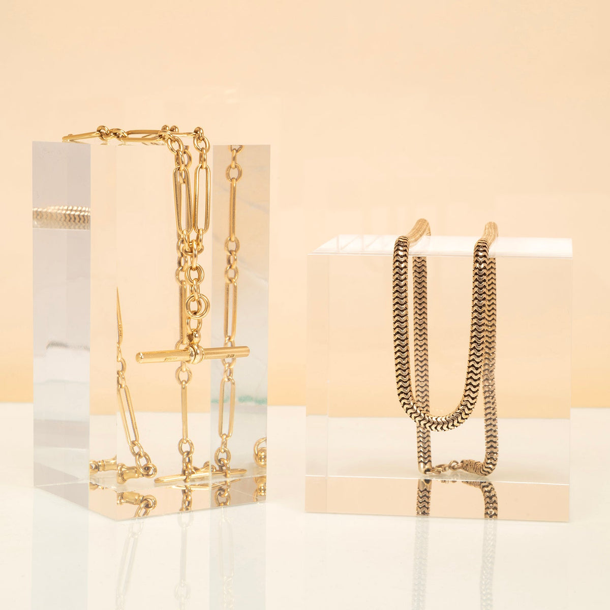 Necklace Category - assortment of gold necklaces