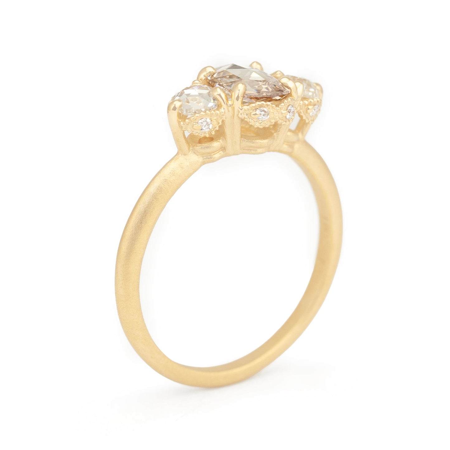 Brown Diamond Ribbon Crown Ring