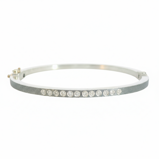 Laura 2.5mm White Diamond Bangle