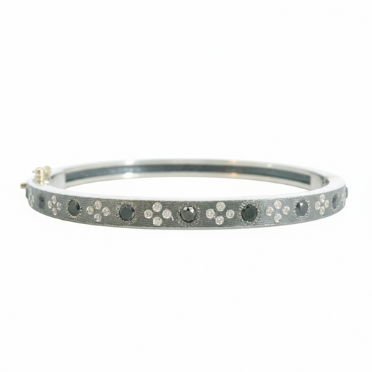 Daphnie Black & White Diamond Bangle