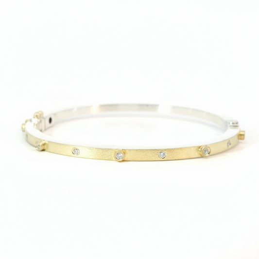 Junia 2.5mm Gold Diamond Bangle