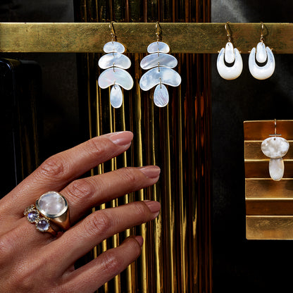 Small Mother of Pearl O'Keefe Earrings