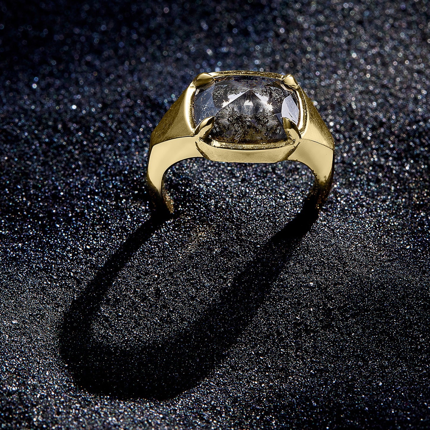 Speckled Diamond Empire Ring