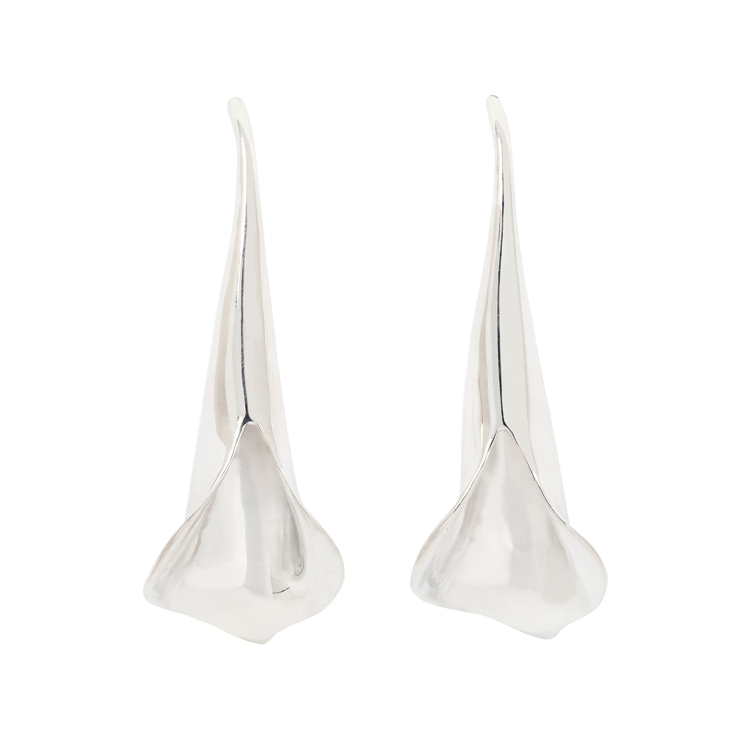 Silver Slim Calla Earrings