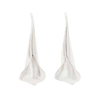 Silver Slim Calla Earrings