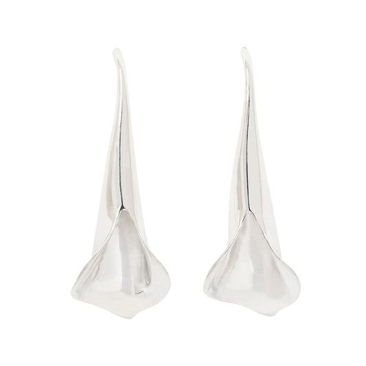 Silver Slim Calla Earrings