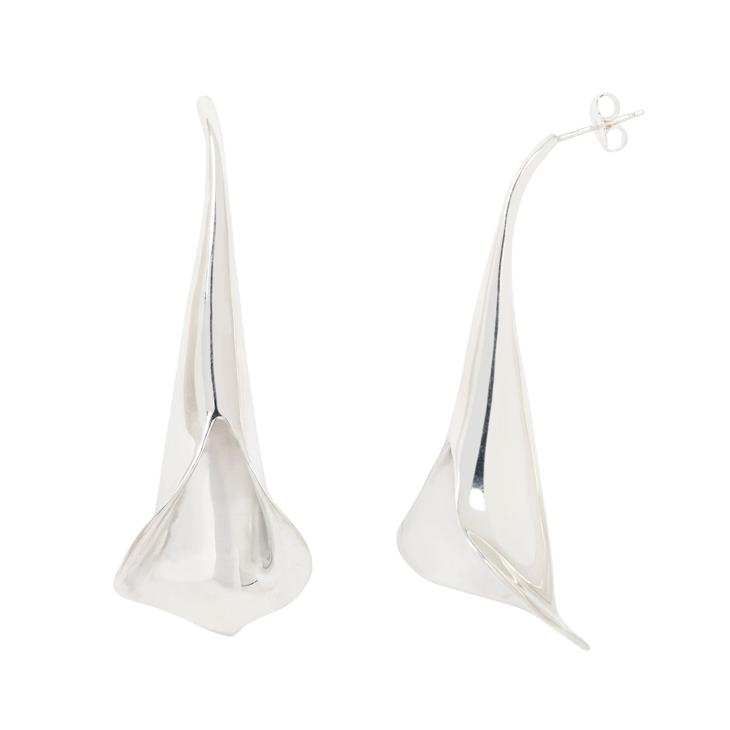 Silver Slim Calla Earrings