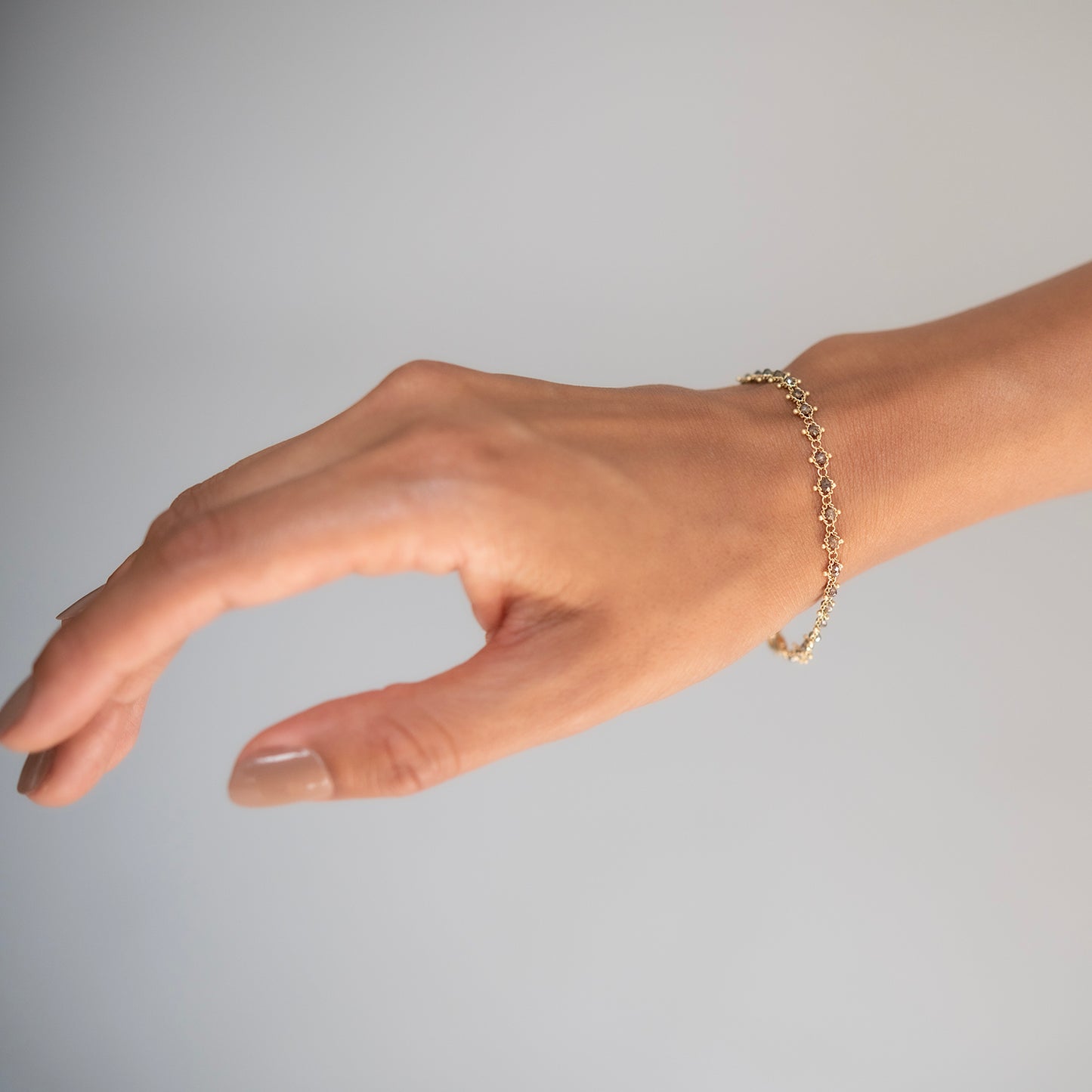Champagne Diamond Textile Bracelet