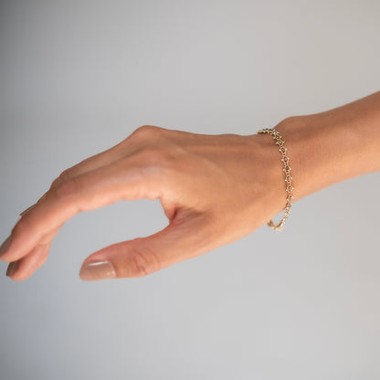 Champagne Diamond Textile Bracelet