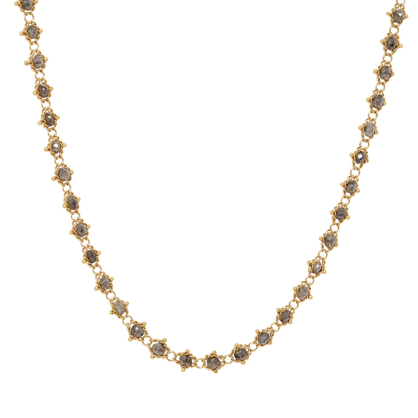 Gray Diamond Woven Necklace