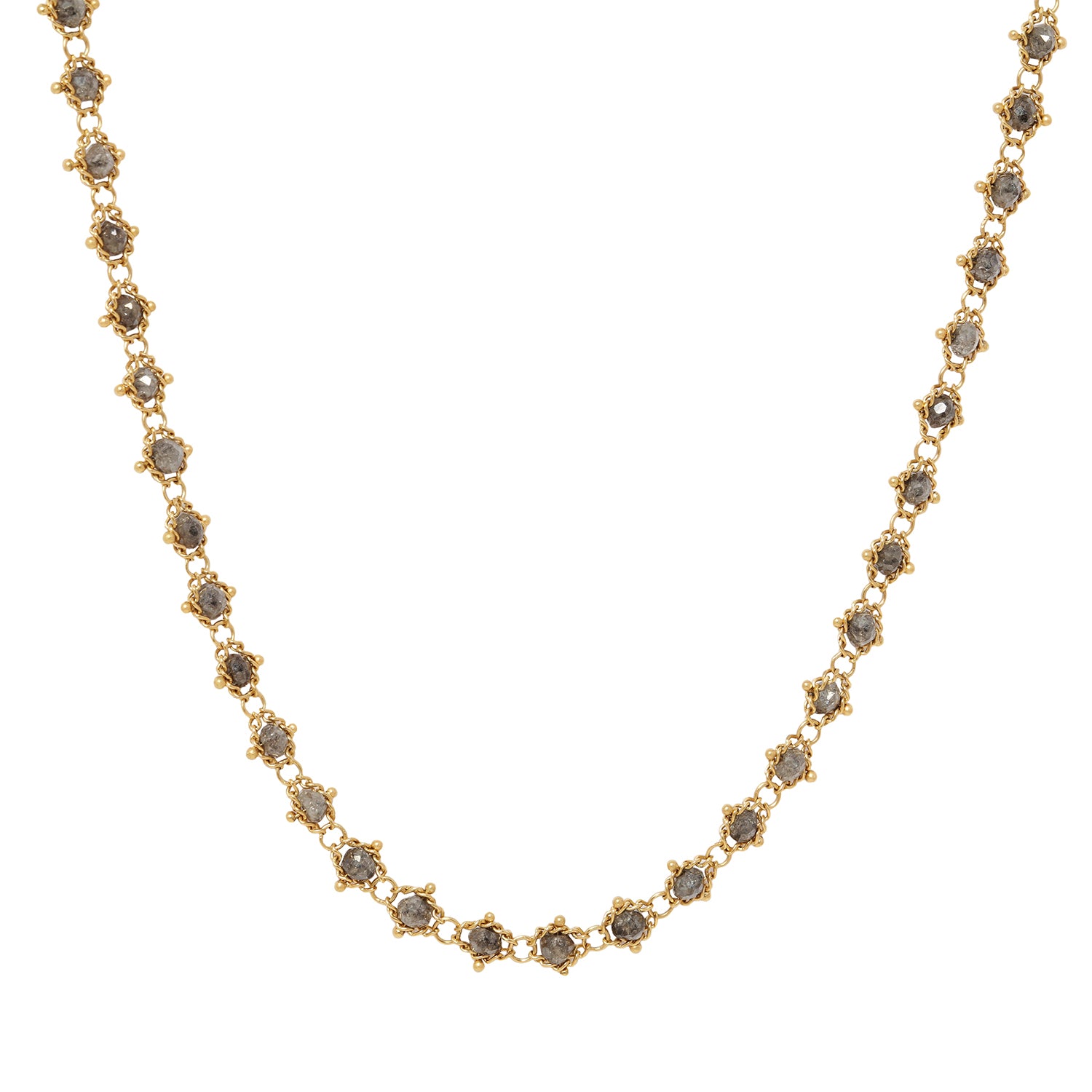Gray Diamond Woven Necklace