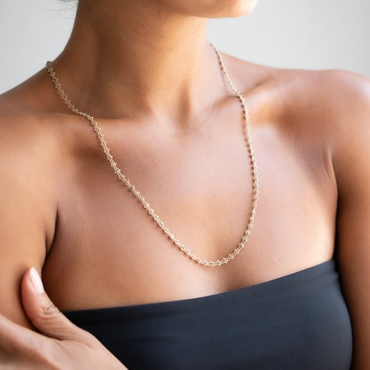 Gray Diamond Woven Necklace