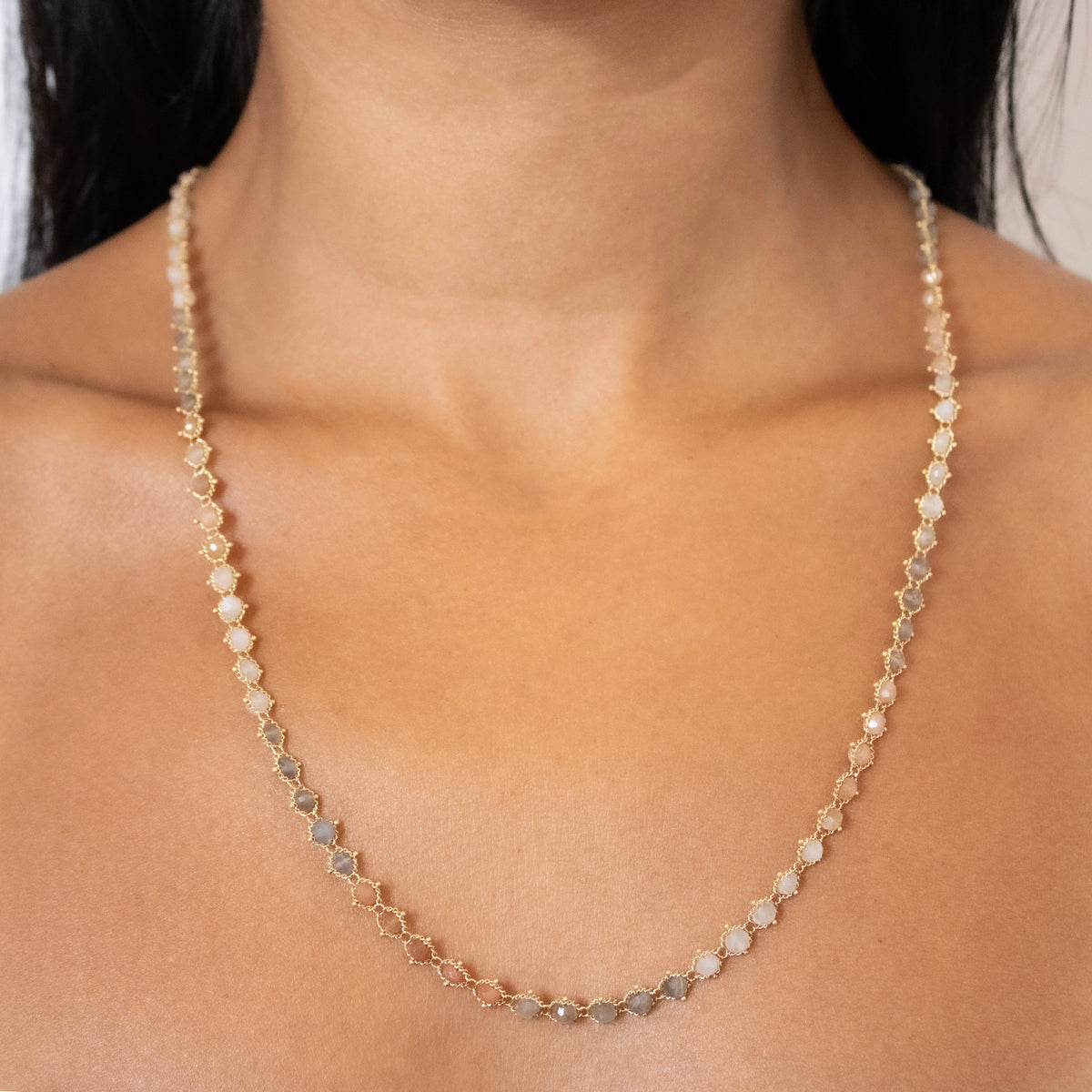 Moonstone Dusk Woven Necklace