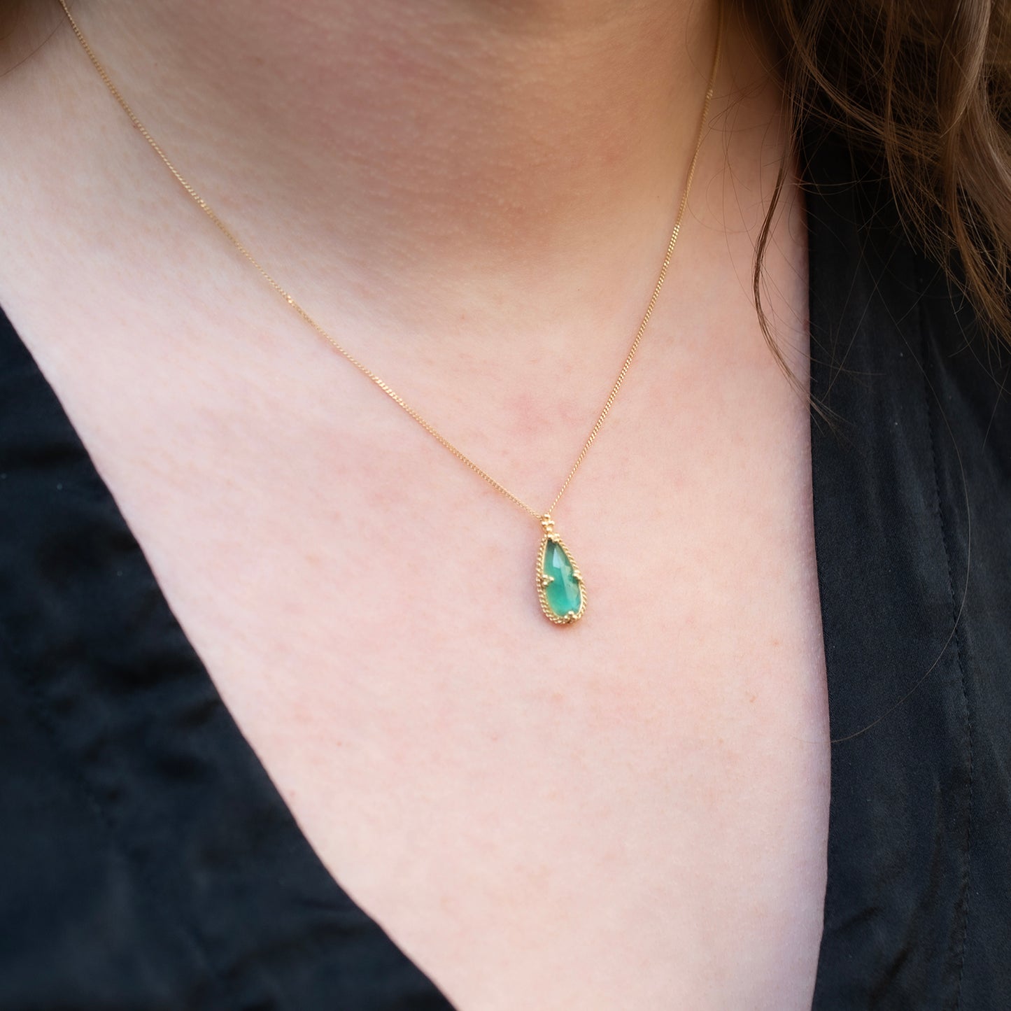 Emerald Teardrop Necklace