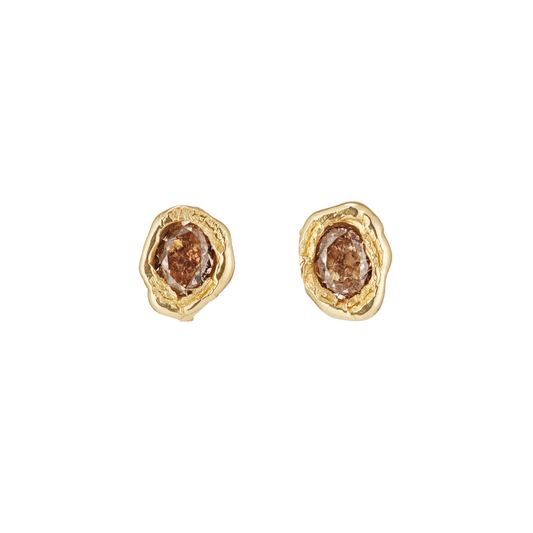 Armach 1.2ct Oval Champagne Diamond Studs