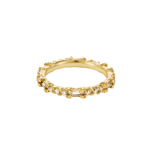 Ellis Mhairi Cameron - Gold ring with small stones on a white background