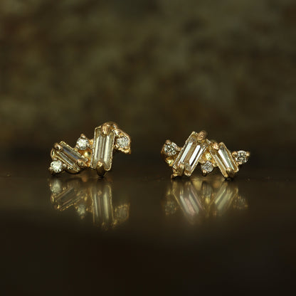 Armach Mixed Diamond Scatter Medium Stud Earrings