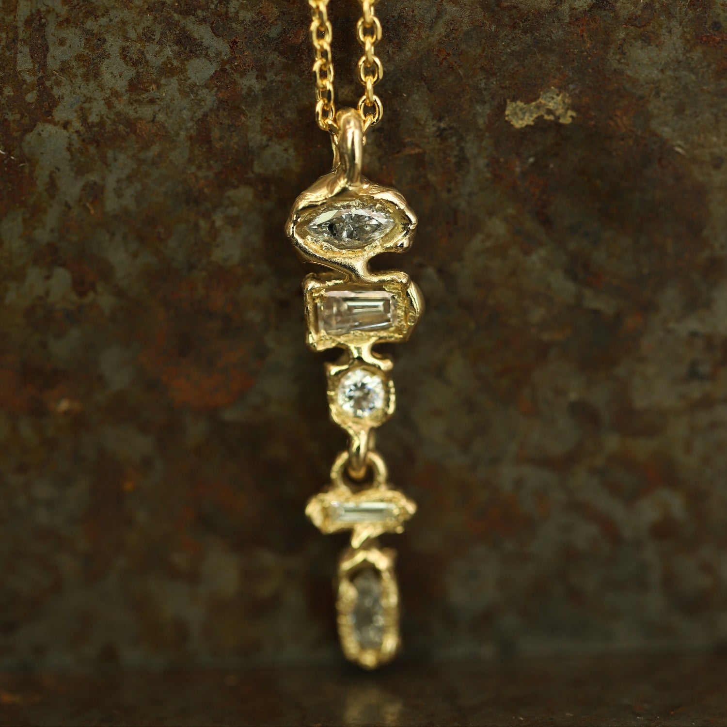 Armach Mixed Diamond Drop I Necklace