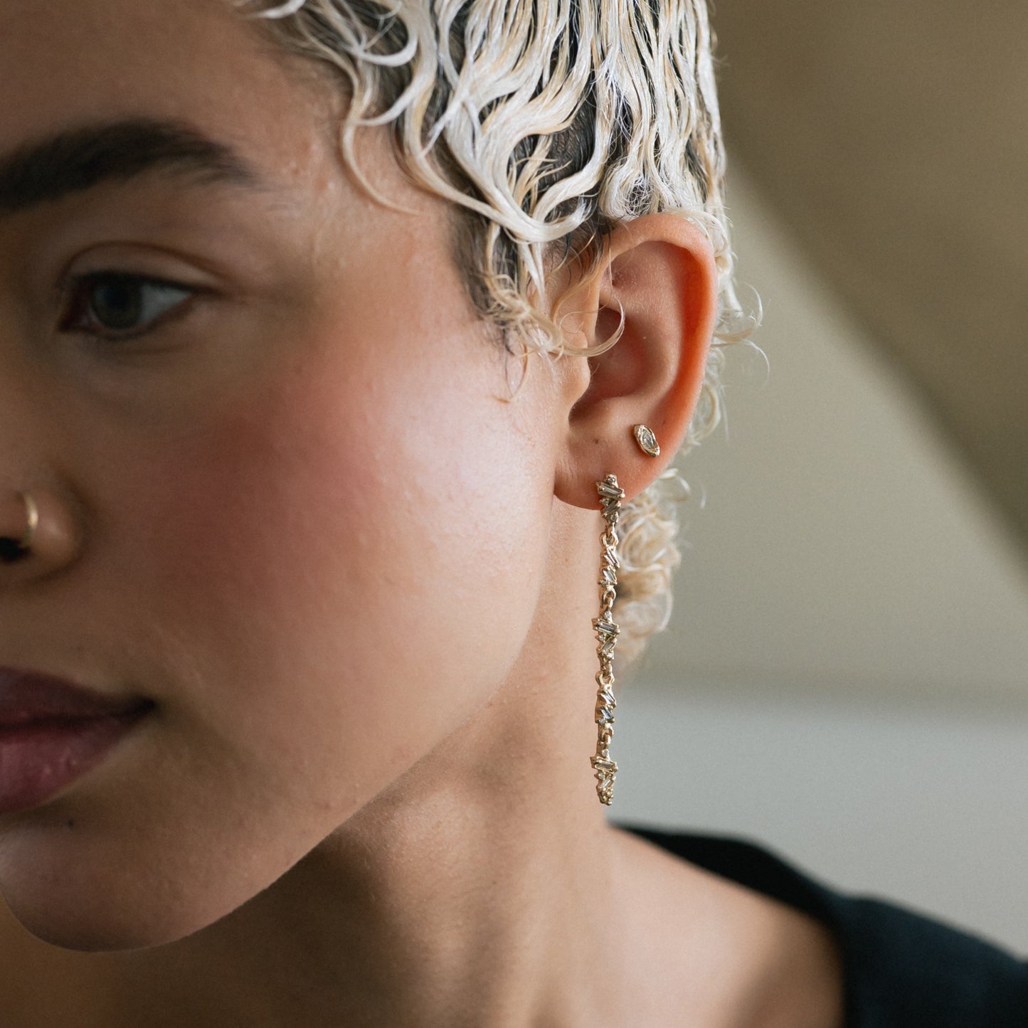 Armach Mixed Diamond Drop Earrings III