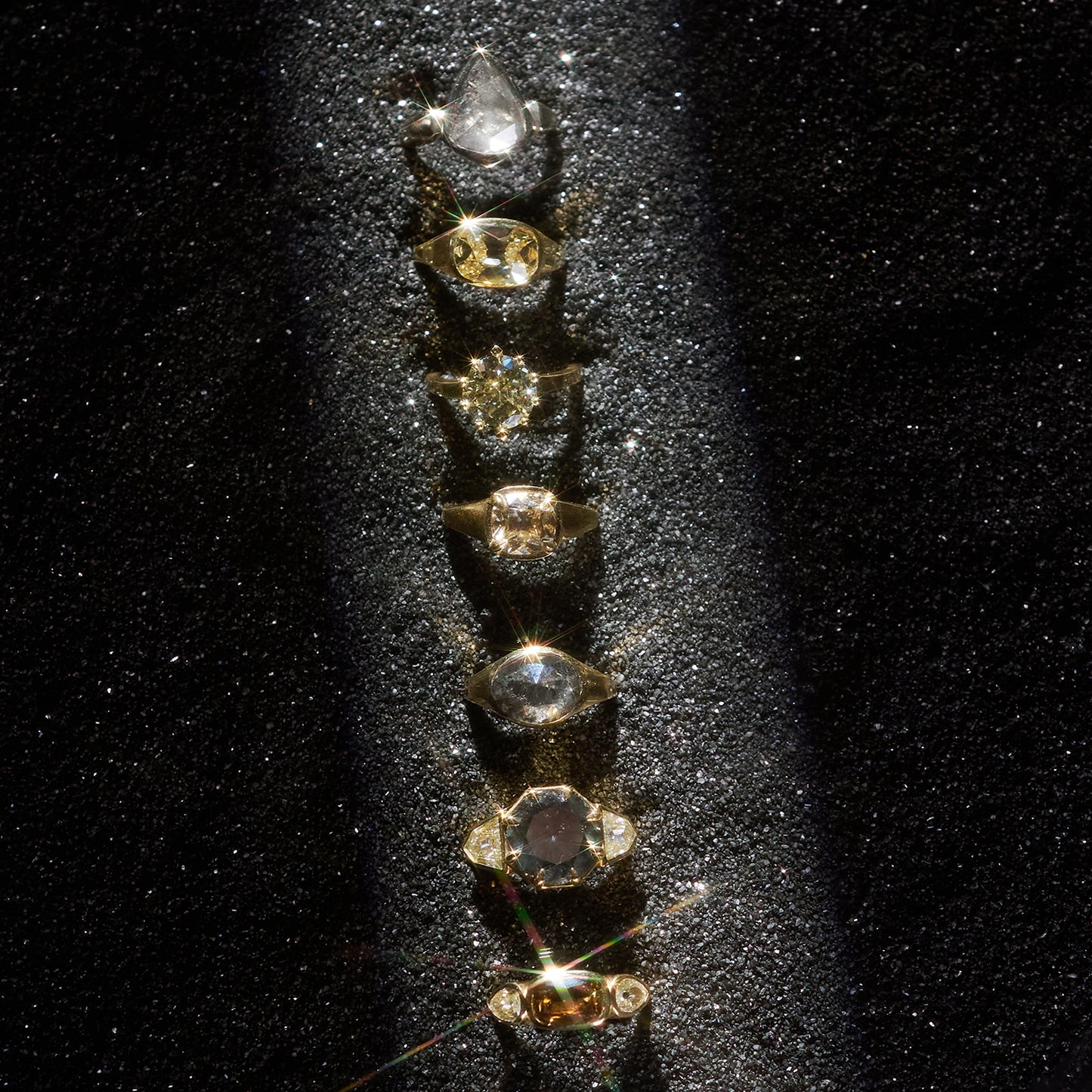 Yellow Diamond Oval Signet Ring